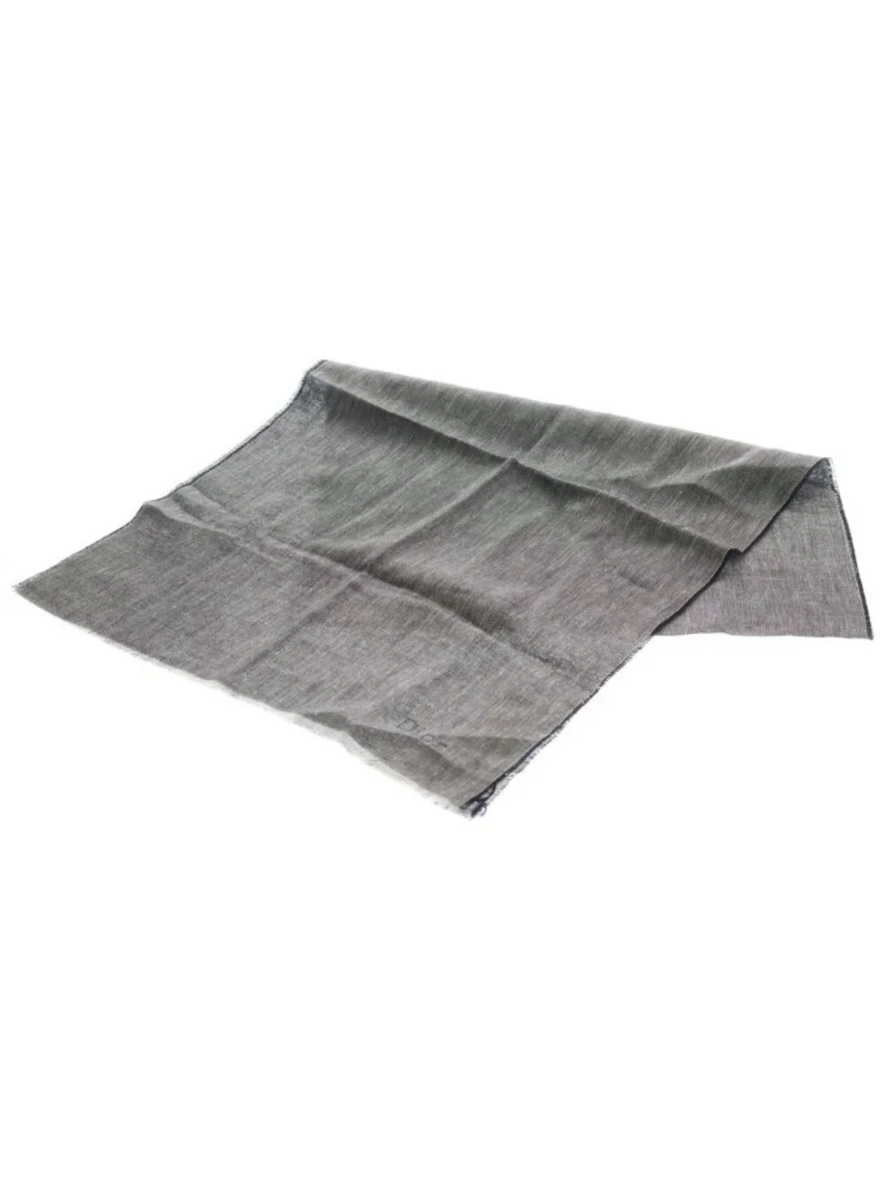 Dior Logo Cashmere Fringe Shawl Scarf Gray
